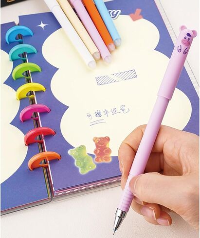 4 Pcs Cute Erasable Pens Cartoon Animal Gel Pen 0.5mm Black Ink Smooth Writing Pen Kawaii Bear Panda Erasable Pens for Women Girls Boys Office Supplies School Supplies (Cute Animal-Black Ink) in Saudi Arabia