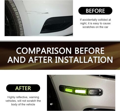 2 PCS Car Bumper Guard Strip, Safety Warning Reflective Bumper Guards, Universal Anti-Scratch Anti-Collision Door Edge Guards Trim Strips, for Most Cars, Trucks, SUVs (White) in Saudi Arabia