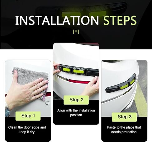 2 PCS Car Bumper Guard Strip, Safety Warning Reflective Bumper Guards, Universal Anti-Scratch Anti-Collision Door Edge Guards Trim Strips, for Most Cars, Trucks, SUVs (White) in Saudi Arabia
