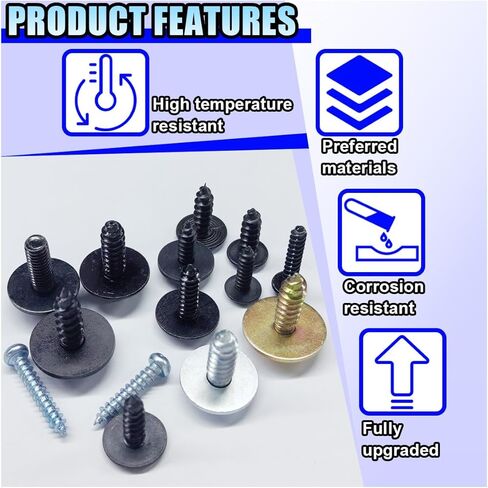 160PCS 14 Sizes Metal Car Screws, Car Body Bumper Hood Retainer Clips with Phillips Round Head Self Tapping Screw Assortment Kit, Fastener Rivet Clips for Liner Splash Shield in Saudi Arabia