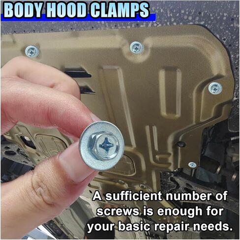 160PCS 14 Sizes Metal Car Screws, Car Body Bumper Hood Retainer Clips with Phillips Round Head Self Tapping Screw Assortment Kit, Fastener Rivet Clips for Liner Splash Shield in Saudi Arabia
