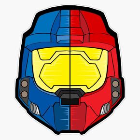 Red Vs Blue Helmet Vinyl Waterproof Sticker Decal Car Laptop Wall Window Bumper Sticker 5" in Kuwait