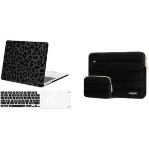 MOSISO Compatible with MacBook Air 13 inch Case 2025-2022 M4 A3240 M3 A3113 M2 A2681, Leopard Grain Hard Case&Keyboard Skin&Screen Film Compatible with MacBook Air 13.6 inch&Horizontal Bag, Black in Saudi Arabia