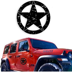 US Army Military Star Car Magnet for Car, Truck, Jeep Wrangler, Made in USA Die-Cut Jeep Star Tattered Design Magnet (8 inches Wide) in Saudi Arabia