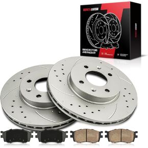 Front Brake Rotors and Pads kit Torchbeam replacement for 2010-2016 SRX, 2011 9-4X, 55177+D1422 Drilled and Slotted Brake Rotors Ceramic Brake Pads in Saudi Arabia