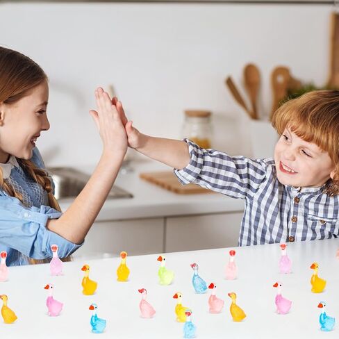 90pcs Luminous Desk Goose, Mini Resin Porch Goose Statues, Glow in The Dark Goose Figurines for Dollhouse Fairy Garden Aquarium Office Table Decor (6 Colors) in Saudi Arabia