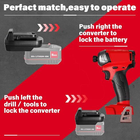 Adapter for Bauer 20V Li-ion Battery Convert to for Dewalt 20V MAX Battery, Use for Dewalt 20V 60V Battery Cordless Power Tools(Adapter Only) in Saudi Arabia