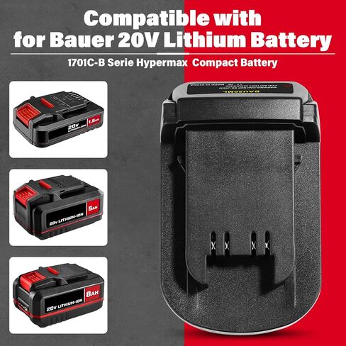 Adapter for Bauer 20V Li-ion Battery Convert to for Dewalt 20V MAX Battery, Use for Dewalt 20V 60V Battery Cordless Power Tools(Adapter Only) in Saudi Arabia