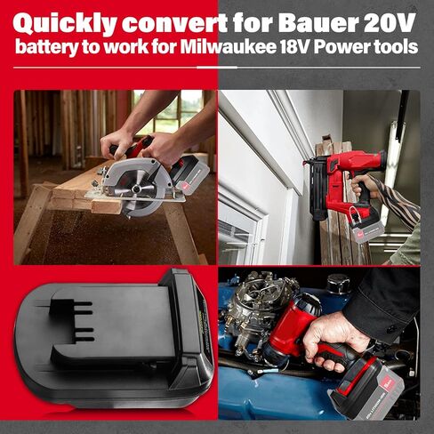 Adapter for Bauer 20V Li-ion Battery Convert to for Dewalt 20V MAX Battery, Use for Dewalt 20V 60V Battery Cordless Power Tools(Adapter Only) in Saudi Arabia
