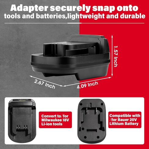 Adapter for Bauer 20V Li-ion Battery Convert to for Dewalt 20V MAX Battery, Use for Dewalt 20V 60V Battery Cordless Power Tools(Adapter Only) in Saudi Arabia