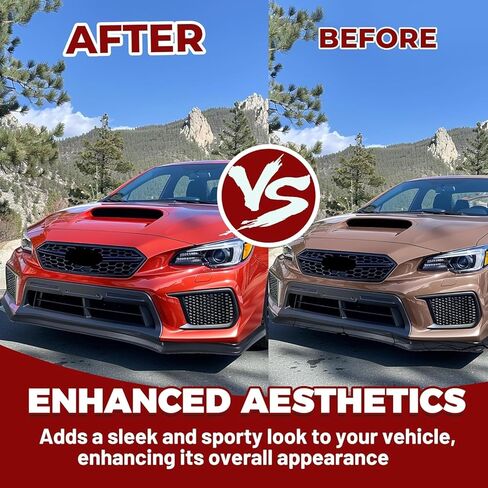 KUAFU Front Bumper Lip Compatible with 2015-2021 Subaru WRX/WRX STI (Sedan) Under Chin Spoiler Splitter S207 Style Plastic Black 3PCs in Saudi Arabia