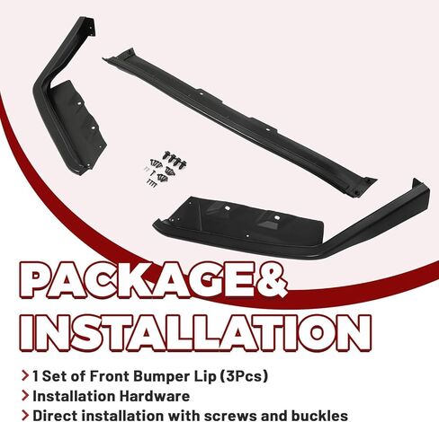 KUAFU Front Bumper Lip Compatible with 2015-2021 Subaru WRX/WRX STI (Sedan) Under Chin Spoiler Splitter S207 Style Plastic Black 3PCs in Saudi Arabia