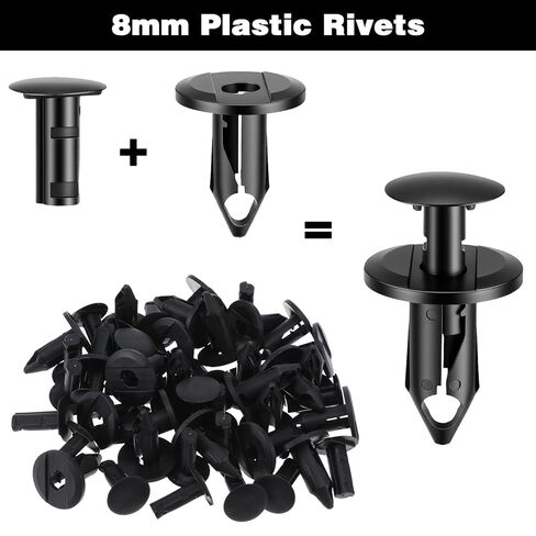 120 Pcs Plastic Rivets, Automotive Push Pins Body Rivets, Plastic Push Rivet Replace 7661855 Fits Compatible with UTV ATV Motorcycle M6 M7 M8 Retainer Fastener in Saudi Arabia