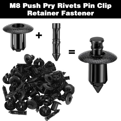 120 Pcs Plastic Rivets, Automotive Push Pins Body Rivets, Plastic Push Rivet Replace 7661855 Fits Compatible with UTV ATV Motorcycle M6 M7 M8 Retainer Fastener in Saudi Arabia