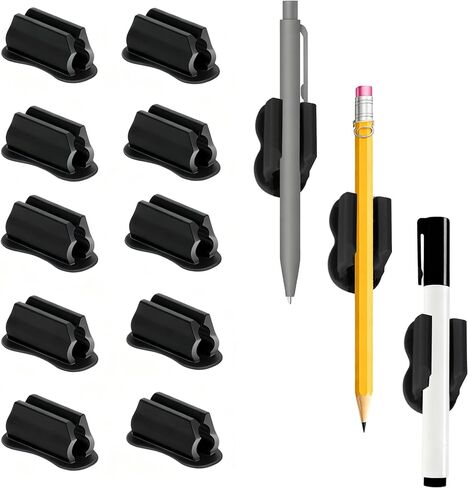 Adhesive Pencil Holders for Desk Set of 10 Marker Holder Sticky Pen Holder for Desk, Office Teacher Supplies Stylus Holder in Saudi Arabia