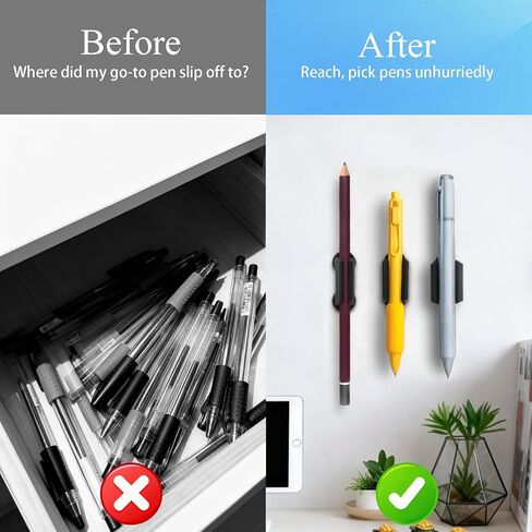 Adhesive Pencil Holders for Desk Set of 10 Marker Holder Sticky Pen Holder for Desk, Office Teacher Supplies Stylus Holder in Saudi Arabia