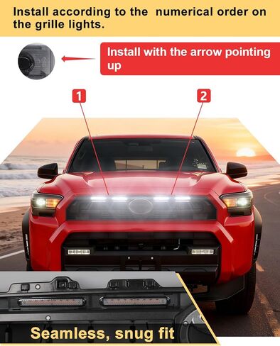 المصد الأمامي LED أضواء الشواية لعام 2025 2026 Toyota 4Runner SR5 Raptor Marker Lights Bars 6th Gen 4Runner الملحقات الخارجية (أبيض) in Kuwait