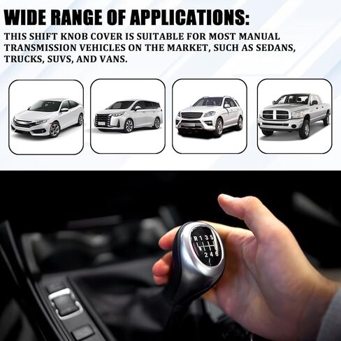 Gear Shift Knob Boot Dust Cover, Shifter Shift Boot Cover Protector, Canvas Fabric Manual Automatic Stick Shifts Knob Sleeve Gear Gaiter Protector with Stitch, Universal Car Accessories（Red） in Saudi Arabia