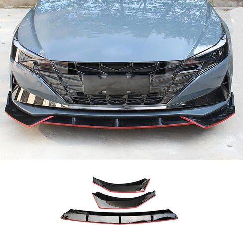 Auto Parts Compatible with Hyundai Elantra 2021 2022 2023 (Not for Elantra N) Front Lip Lower Chin Spoiler Splitter (Black and Red) ABS 3PCS in Saudi Arabia
