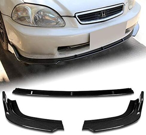 EPARTS JDM Carbon Look Front Bumper Lip Kit 3PCS Compatible with 1996-1998 Honda Civic EX DX LX in Saudi Arabia