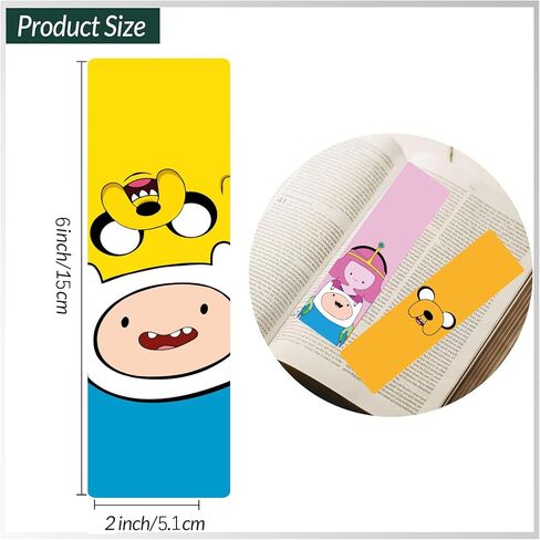 Adventure time Book Accessories Bookmark for Book Lovers (Set of 5, 6'' X 2''),Art Bookmarks for Women, Video Games Merch, Bookish Gifts for Reading Women, in Saudi Arabia
