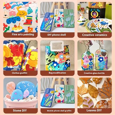 24 Colors Dual Tip Acrylic Paint Pens Markers for Halloween Decorations, Stone, Rock Painting, Glass, Ceramic Surfaces, Pumpkin Painting Kit DIY Crafts in Saudi Arabia