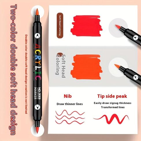 24 Colors Dual Tip Acrylic Paint Pens Markers for Halloween Decorations, Stone, Rock Painting, Glass, Ceramic Surfaces, Pumpkin Painting Kit DIY Crafts in Saudi Arabia