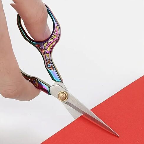 Multicolor Vintage 1 Piece Embroidery Scissors - Premium Stainless Steel Craft Scissors for Threading, DIY, Needlework, Arts and Crafts in Saudi Arabia