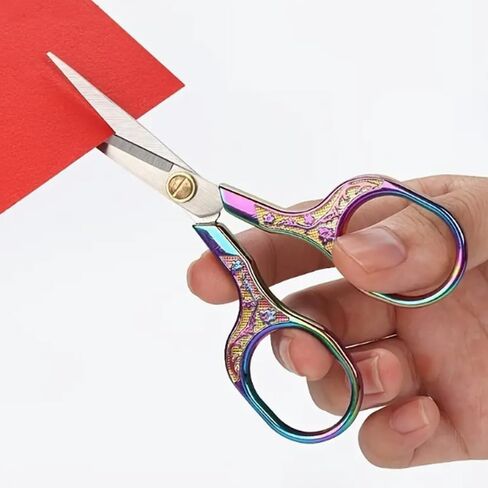 Multicolor Vintage 1 Piece Embroidery Scissors - Premium Stainless Steel Craft Scissors for Threading, DIY, Needlework, Arts and Crafts in Saudi Arabia