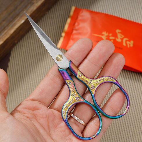 Multicolor Vintage 1 Piece Embroidery Scissors - Premium Stainless Steel Craft Scissors for Threading, DIY, Needlework, Arts and Crafts in Saudi Arabia