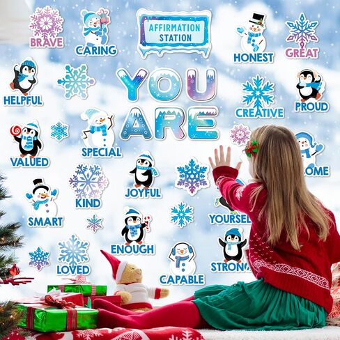 34Pcs Winter Bulletin Board Set Motivational Inspirational Christmas Paper Cutouts with 50Pcs Glue Points for Holiday Party Classroom Wall Decor in Saudi Arabia