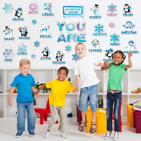 34Pcs Winter Bulletin Board Set Motivational Inspirational Christmas Paper Cutouts with 50Pcs Glue Points for Holiday Party Classroom Wall Decor in Saudi Arabia