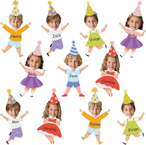 60 Pcs Cartoon Birthday Photo Cutouts Bulletin Board Decorations Pastel Paper DIY Photo Picture Crafts for Kids Happy Birthday Theme Party Decor for School Classroom Activities Home Party Supplies in Saudi Arabia