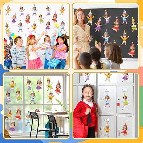 60 Pcs Cartoon Birthday Photo Cutouts Bulletin Board Decorations Pastel Paper DIY Photo Picture Crafts for Kids Happy Birthday Theme Party Decor for School Classroom Activities Home Party Supplies in Saudi Arabia