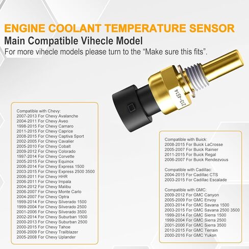213-4514 Engine Coolant Temperature Sensor for Car, Coolant Temp Sensor Compatible with-Chevy for Equinox for Express for HHR for Impala for Malibu for Silverado for Suburban for Tahoe in Saudi Arabia