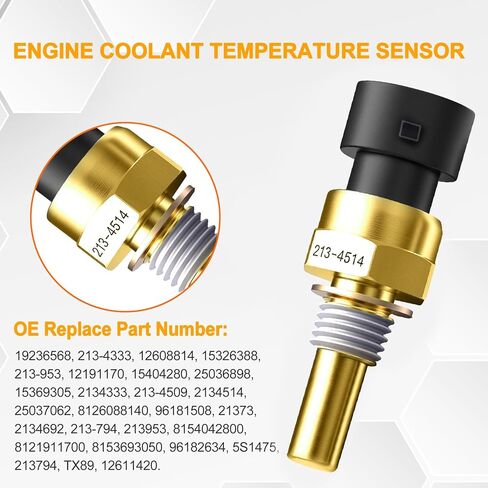 213-4514 Engine Coolant Temperature Sensor for Car, Coolant Temp Sensor Compatible with-Chevy for Equinox for Express for HHR for Impala for Malibu for Silverado for Suburban for Tahoe in Saudi Arabia