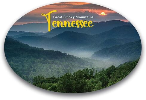 Magnet Me Up Tennessee Great Smokey Mountains State Oval Magnet Decal, 4x6 inch, Automotive Magnet for Car, Great Souvenir Gift for Nature Lover Enthusiasts and Outdoor Adventurers, Crafted in USA in Saudi Arabia