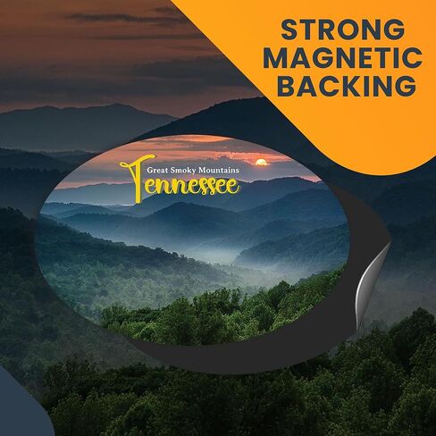 Magnet Me Up Tennessee Great Smokey Mountains State Oval Magnet Decal, 4x6 inch, Automotive Magnet for Car, Great Souvenir Gift for Nature Lover Enthusiasts and Outdoor Adventurers, Crafted in USA in Saudi Arabia