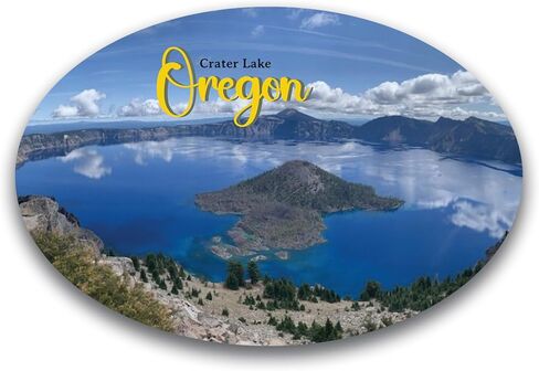 ملصق مغناطيسي بيضاوي Magnet Me Up Oregon Crater Lake Cascade Mountain State، مقاس 4x6 بوصة، مغناطيس تلقائي للسيارة، هدية تذكارية رائعة لعشاق الطبيعة والمغامرين في الهواء الطلق، صُنع في الولايات المتحدة الأمريكية in Kuwait