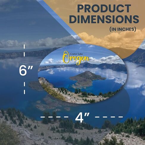 ملصق مغناطيسي بيضاوي Magnet Me Up Oregon Crater Lake Cascade Mountain State، مقاس 4x6 بوصة، مغناطيس تلقائي للسيارة، هدية تذكارية رائعة لعشاق الطبيعة والمغامرين في الهواء الطلق، صُنع في الولايات المتحدة الأمريكية in Kuwait