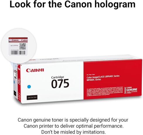 Canon Genuine 075 Cyan Toner Cartridge Compatible with MF660 Series and LBP640 Series Laser Printers in Saudi Arabia