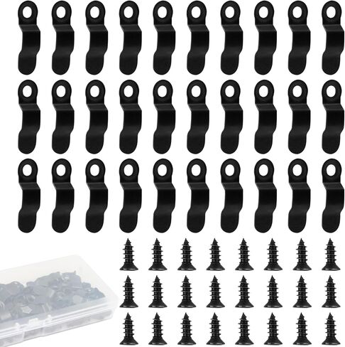 100 Pack Metal Picture Frames Turn Button Fasteners with 100 Pieces Screws - Frame Picture Hardware Backing Clips for Hanging Pictures, Photos - Black in Saudi Arabia