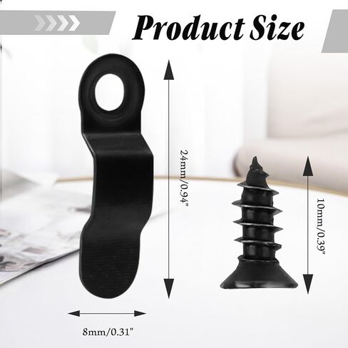100 Pack Metal Picture Frames Turn Button Fasteners with 100 Pieces Screws - Frame Picture Hardware Backing Clips for Hanging Pictures, Photos - Black in Saudi Arabia