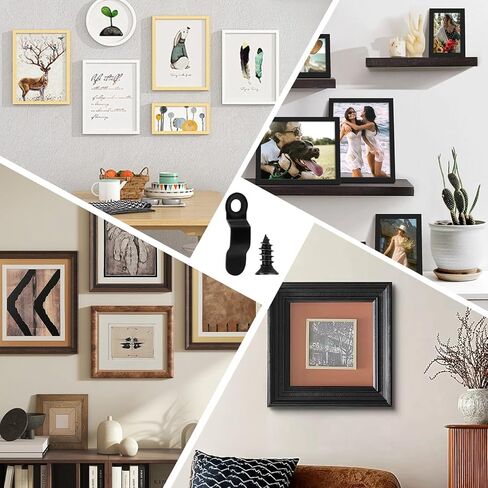 100 Pack Metal Picture Frames Turn Button Fasteners with 100 Pieces Screws - Frame Picture Hardware Backing Clips for Hanging Pictures, Photos - Black in Saudi Arabia