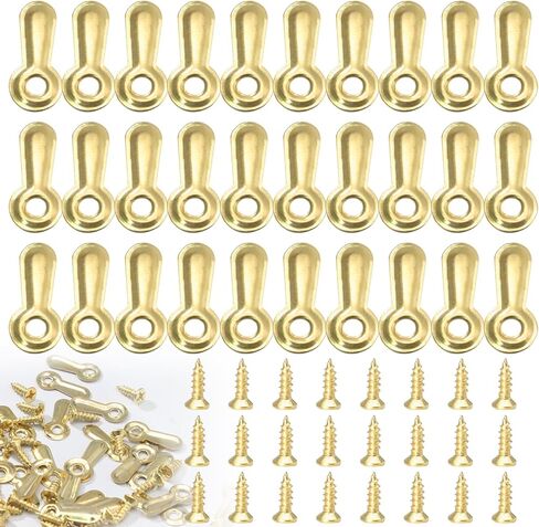 100 Pack Metal Picture Frames Turn Button Fasteners with 100 Pieces Screws - Frame Picture Hardware Backing Clips for Hanging Pictures, Photos - Black in Saudi Arabia