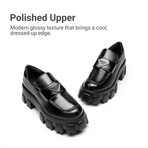 DREAM PAIRS Women's Chunky Loafers Platform Outfit Shoes | Comfortable Slip-On Dressy Business Casual Fashion Outfit Loafer Shoes in Saudi Arabia