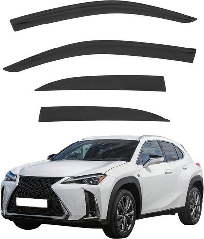 Tape on Low Profile Window Visors, Compatible with 2019-2025 Lexus UX-Series UX200 UX250h UX300h, Acrylic Smoke/Tinted Rain Guards, Side Window Wind Deflectors, 4PCS in Saudi Arabia