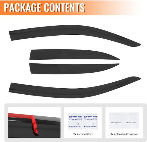 Tape on Low Profile Window Visors, Compatible with 2019-2025 Lexus UX-Series UX200 UX250h UX300h, Acrylic Smoke/Tinted Rain Guards, Side Window Wind Deflectors, 4PCS in Saudi Arabia