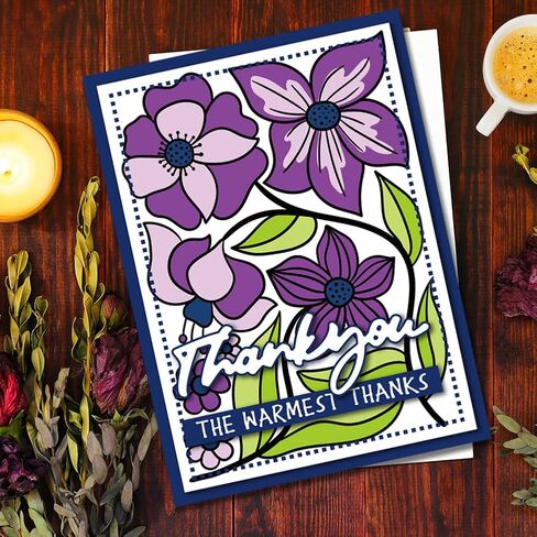 INFUNLY Layered Ranunculus Clear Stamps and Cutting Dies Set with Reusable Wall Painting Template for Card Making Floral Butterfly Silicone Stamps Words Die Cuts Stencils for DIY Craft Scrap-Booking in Saudi Arabia