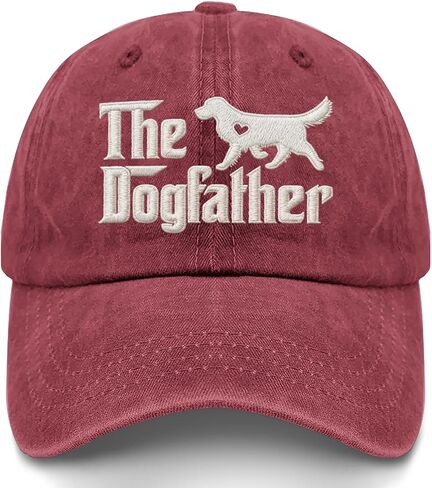 Golden Retriever Hat The Dogfather Baseball Cap for Men Vintage Dad Hat Adjustable Navy Blue in Kuwait